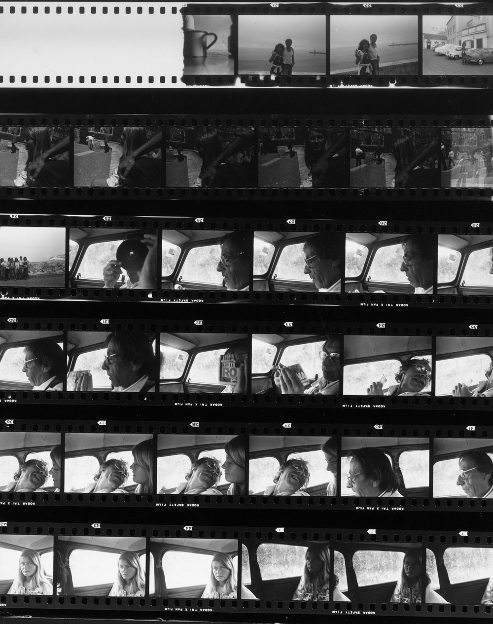  Ernesto de Sousa, photomontage in contact sheet (Marianne and Robert Filliou), c. 1977. 